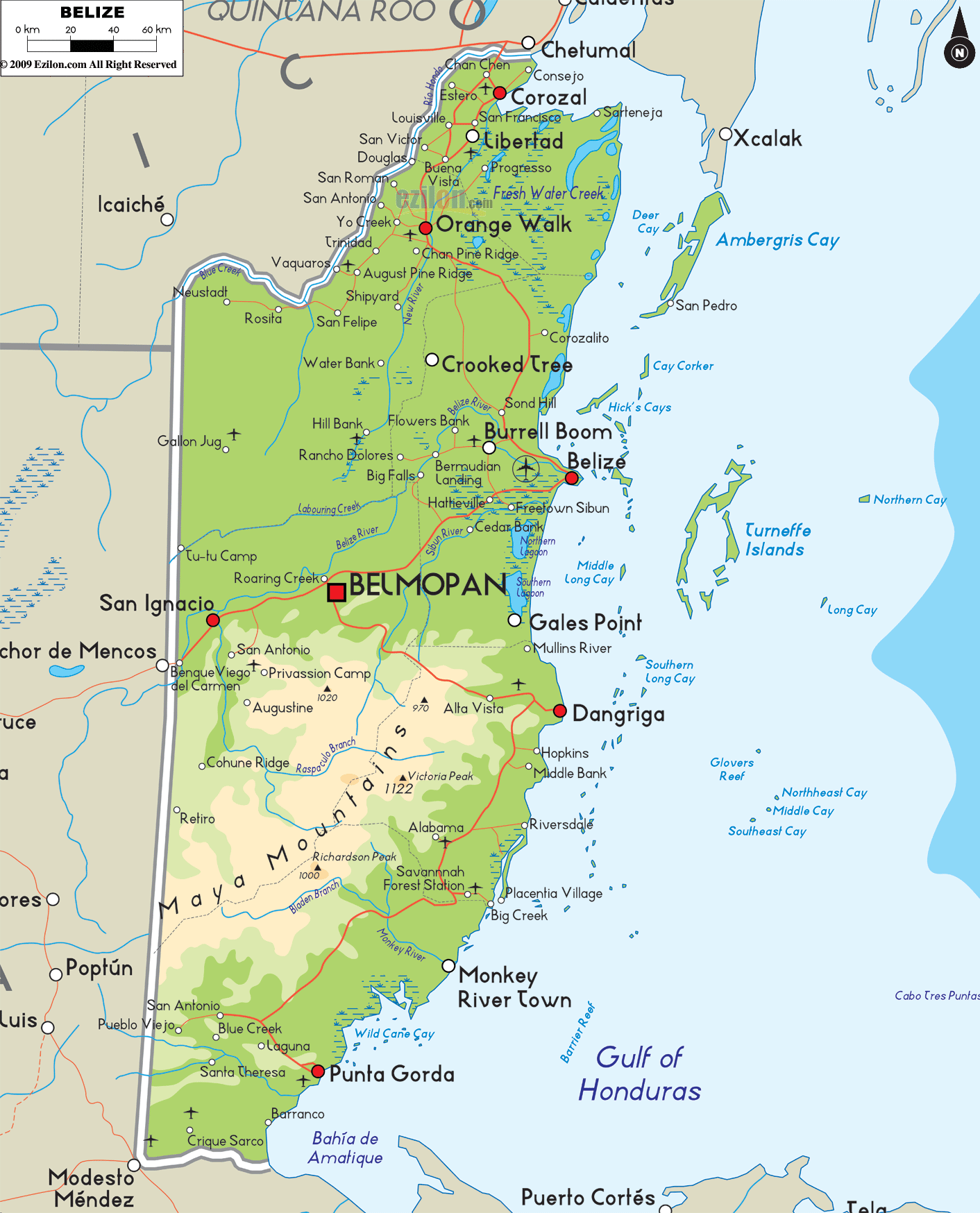 Belize Political Map